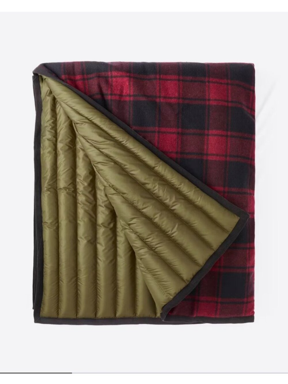 Flint‎ & Tinder Double Sided Adventure Blanket Red Plaid Flannel Reversible